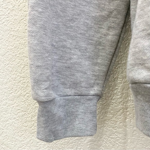 DISNEY Minnie Mouse Embroidered Bow Flowers Gray Hooded Sweatshirt Size L - Picture 8 of 12